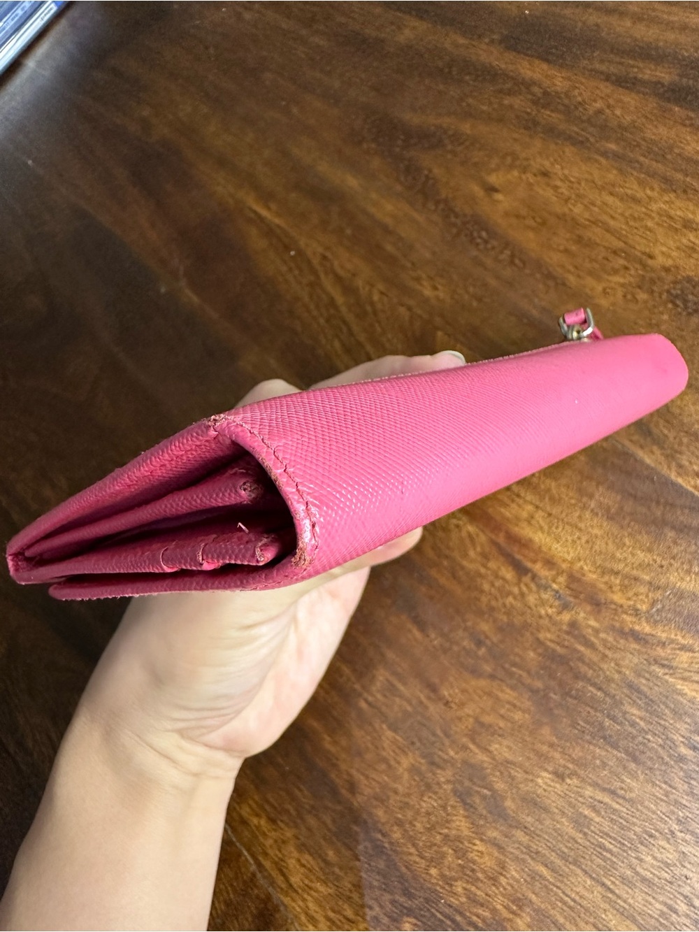 Authentic pre-loved Prada Hot Pink Saffiano Leather Continental Wallet - Picture 13 of 16
